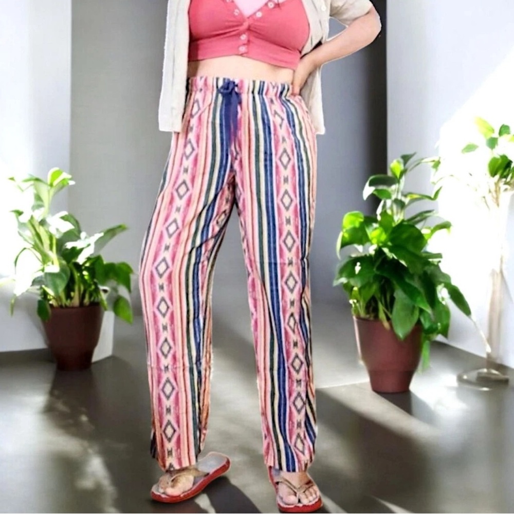 Coldwater Creek 100% rayon boho southwestern wide leg high waist‎ pants 2X